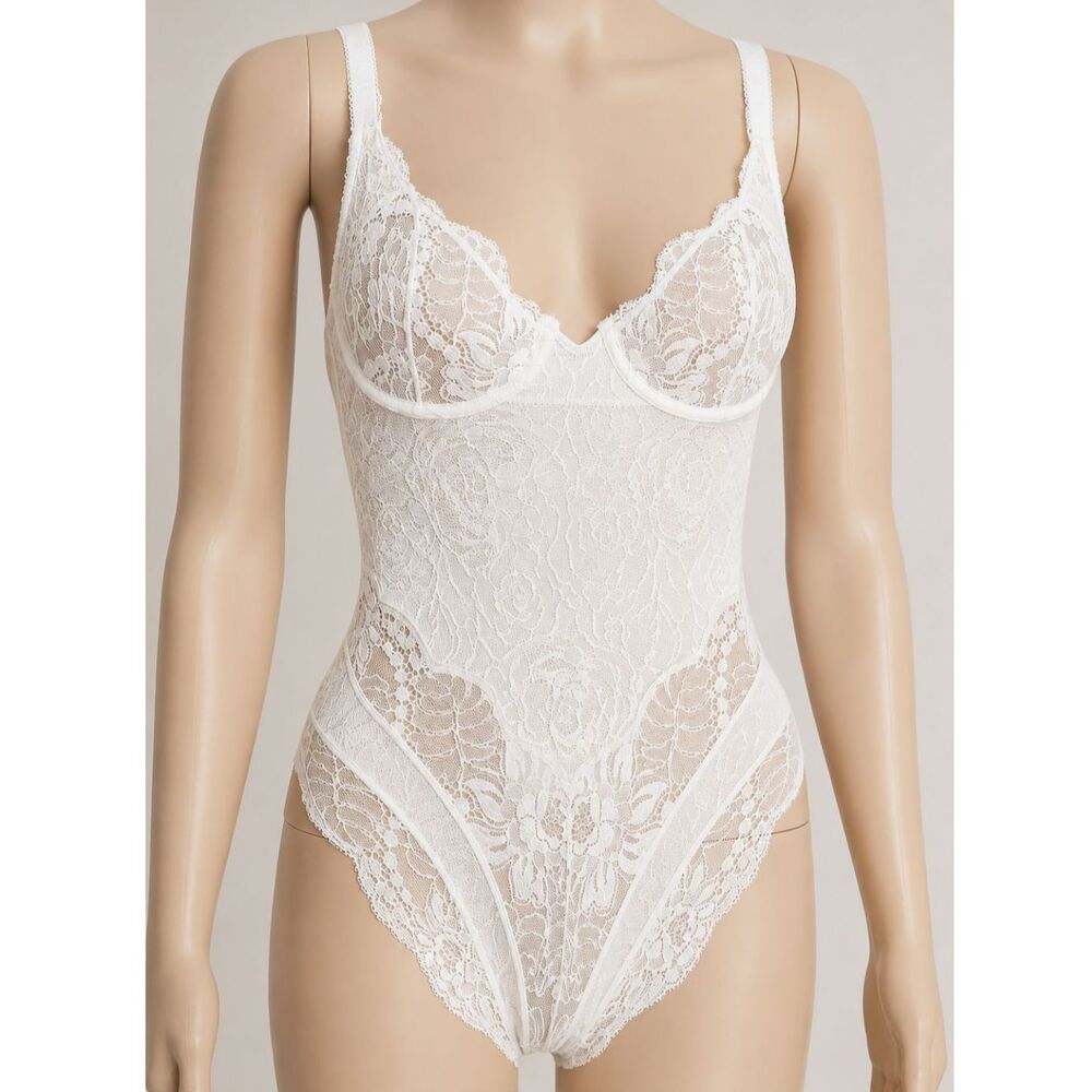 Vintage Dior White Lace Bodysuit Size Small